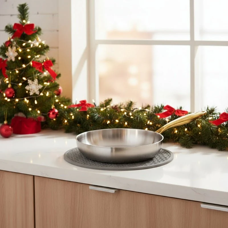 STEELTRIQ – 316 roestvrijstalen braadpan met 7-laags ontwerp, 2 mm wanddikte en inductiecompatibiliteit Cozey Maison