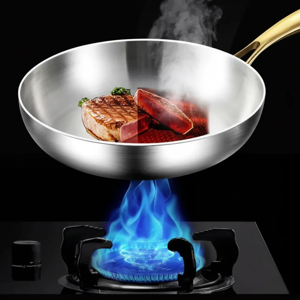 STEELTRIQ – 316 roestvrijstalen braadpan met 7-laags ontwerp, 2 mm wanddikte en inductiecompatibiliteit Cozey Maison