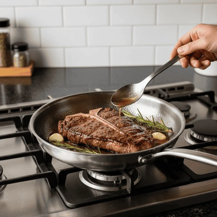 TITAN-PREMIUM PAN – Hoogwaardige titanium pan zonder coating voor alle soorten fornuizen Cozey Maison