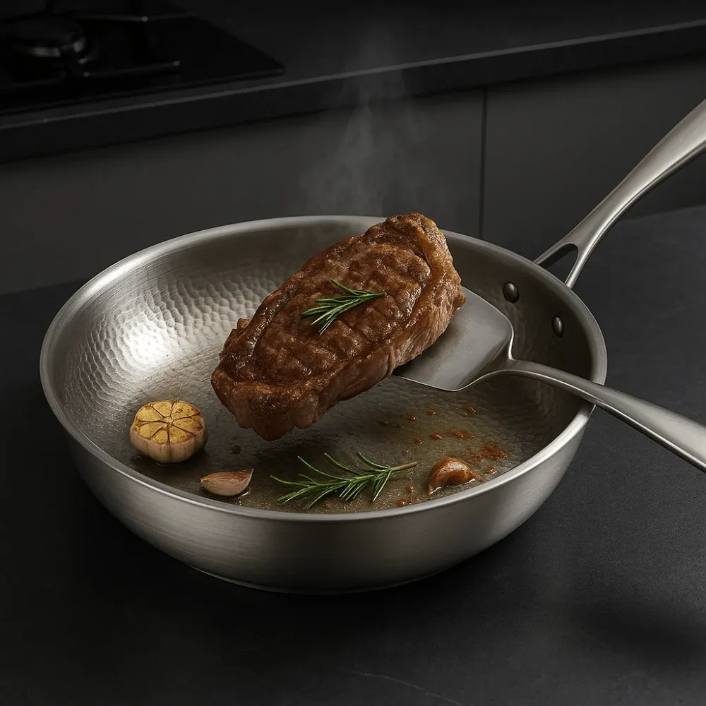 TITAN-PREMIUM PAN – Hoogwaardige titanium pan zonder coating voor alle soorten fornuizen Cozey Maison