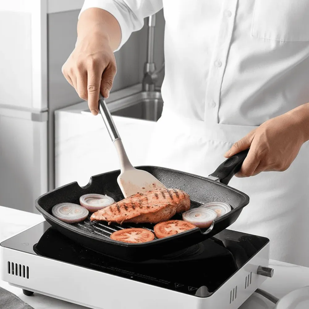 UTENSIVIA – Hittebestendige 11-delige keukenhulpset met houtlook handvat Cozey Maison