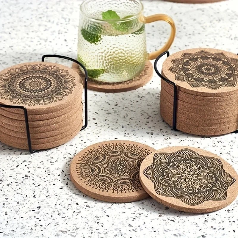 WOODARA – Elegante houten onderzetter van rundhout met mandalapatroon Cozey Maison