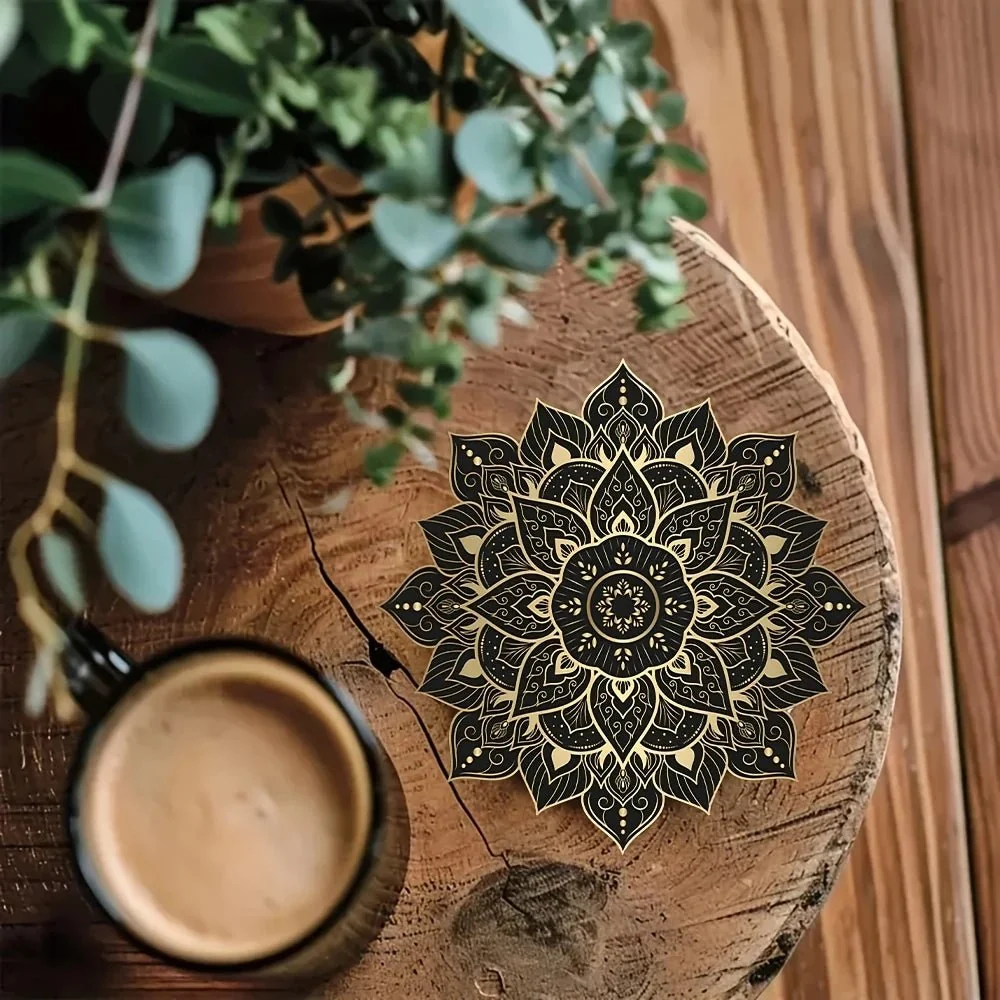 WOODARA – Elegante houten onderzetter van rundhout met mandalapatroon Cozey Maison