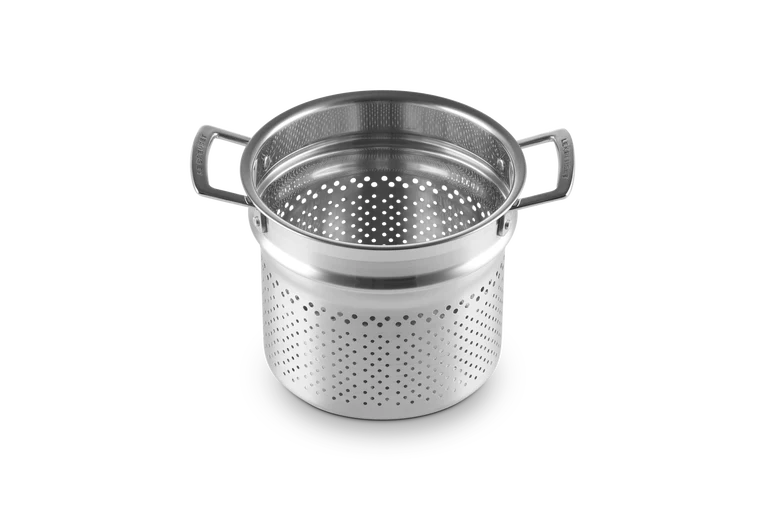 Le Creuset Kookpan Ø20cm/5L Met pastamand 'Classic 3-ply RVS'