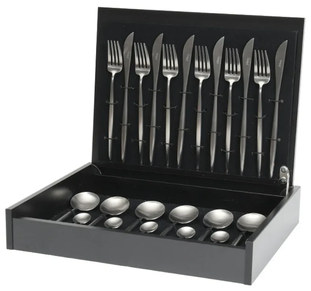 Cutipol Moon 24 delige bestekset mat RVS + kist