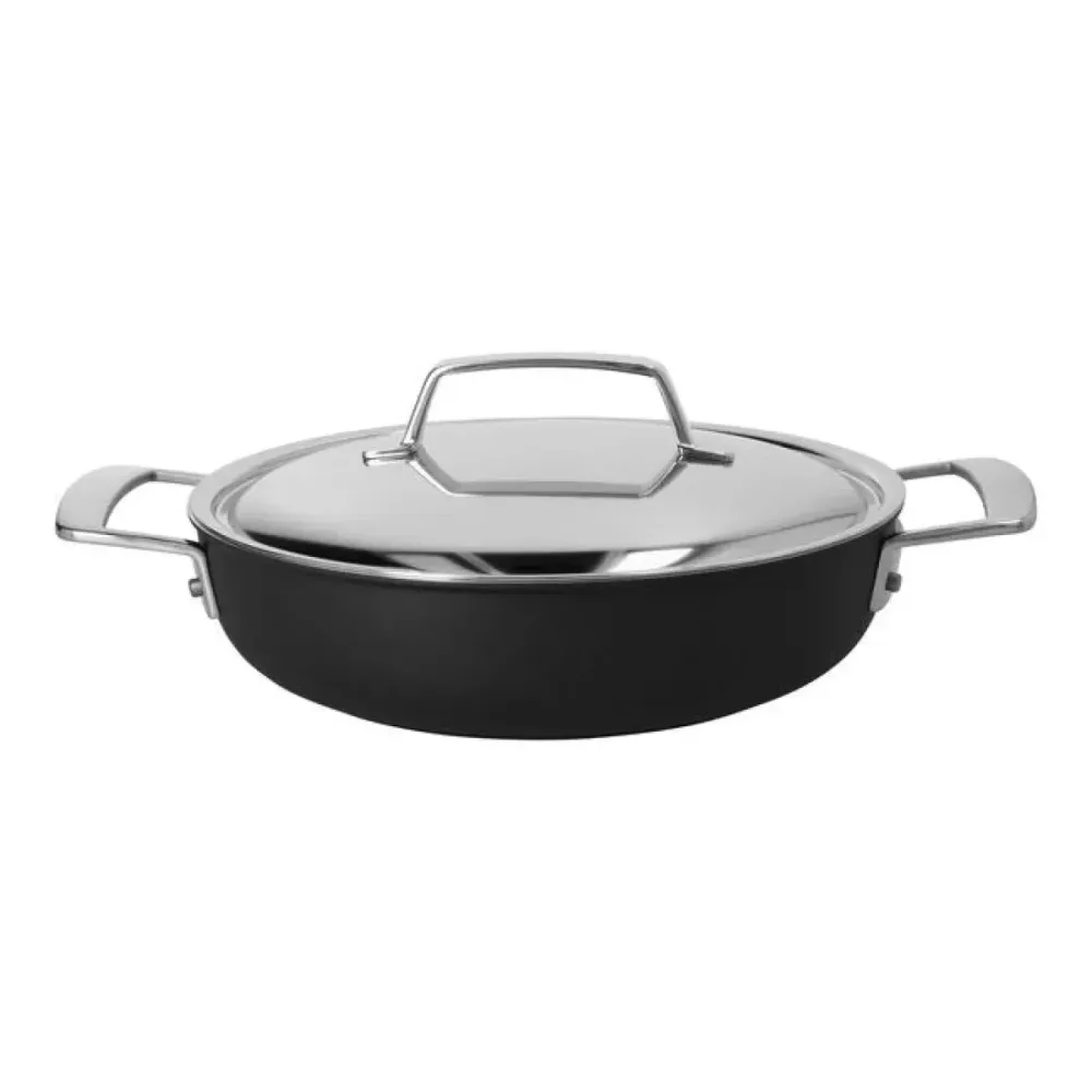 Alu Pro 5 Ceraforce Lage Hapjespan met Deksel 24 cm Demeyere