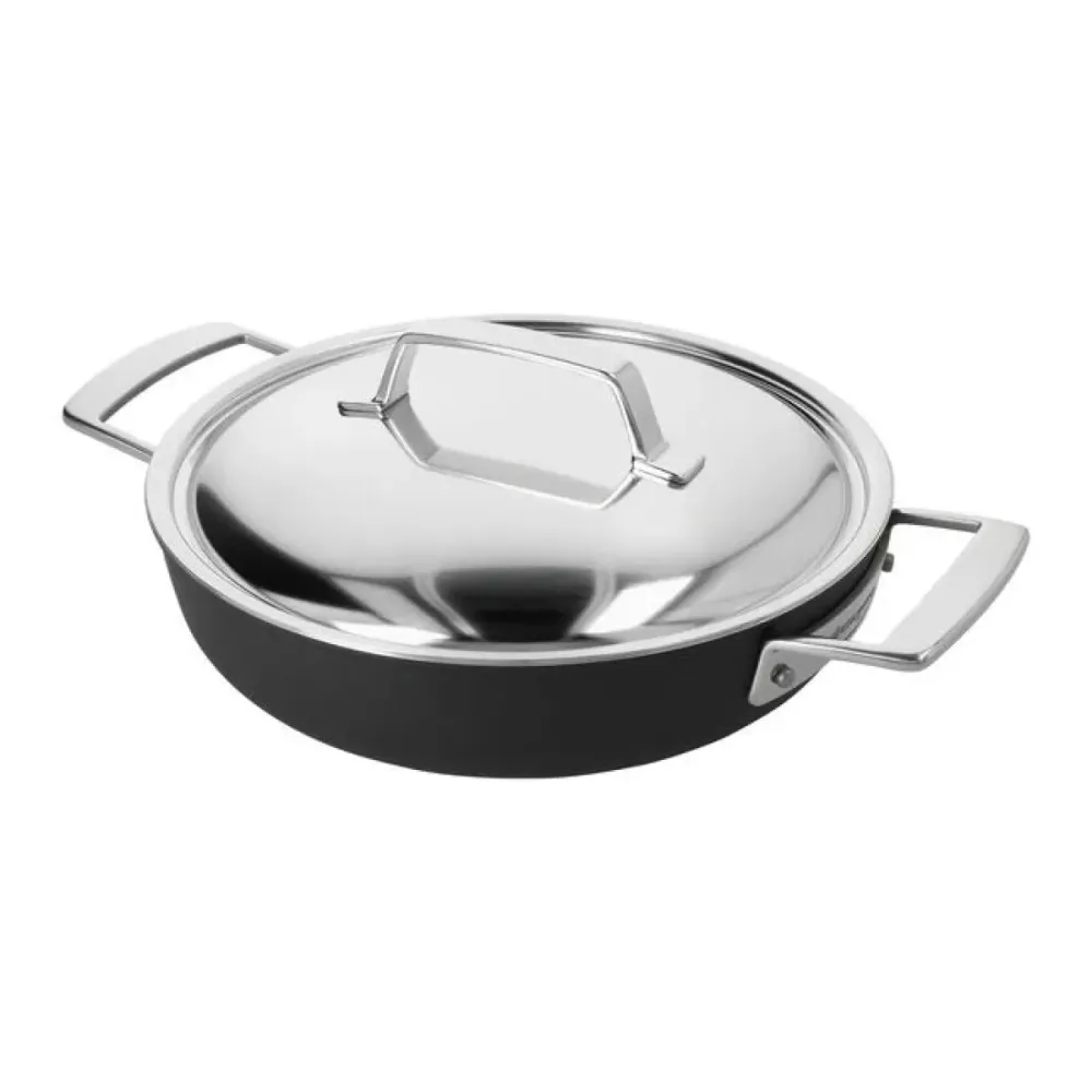 Alu Pro 5 Ceraforce Lage Hapjespan met Deksel 24 cm Demeyere