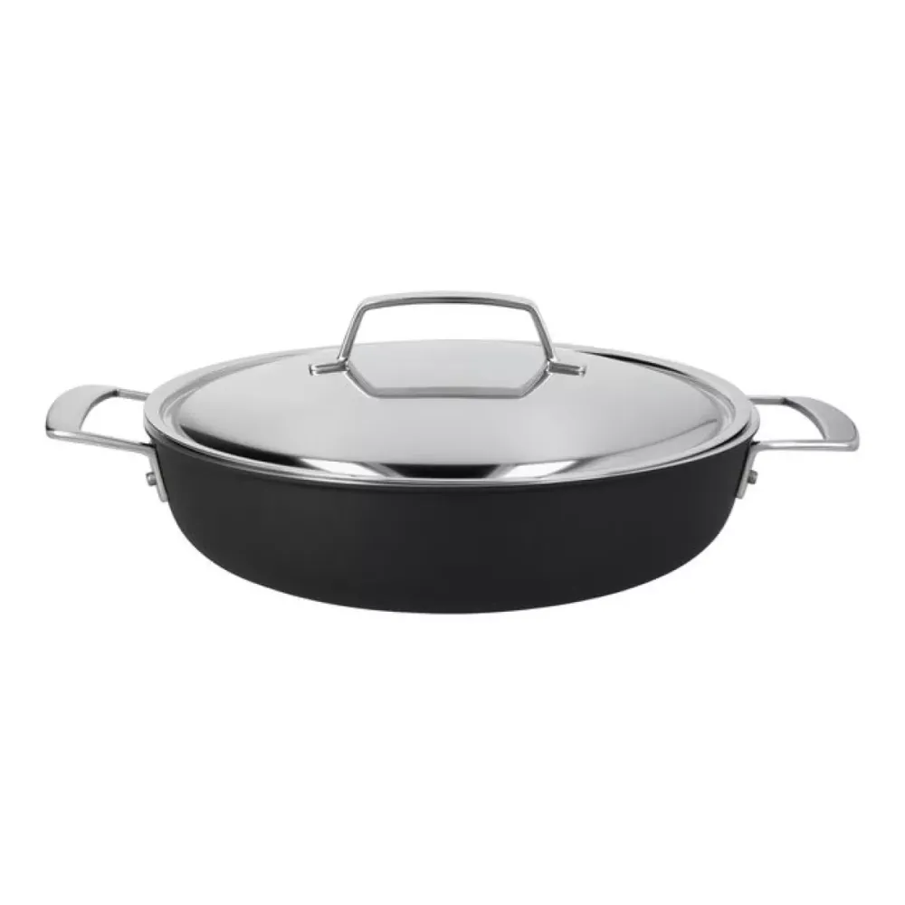 Alu Pro 5 Ceraforce Lage Hapjespan met Deksel 28 cm Demeyere