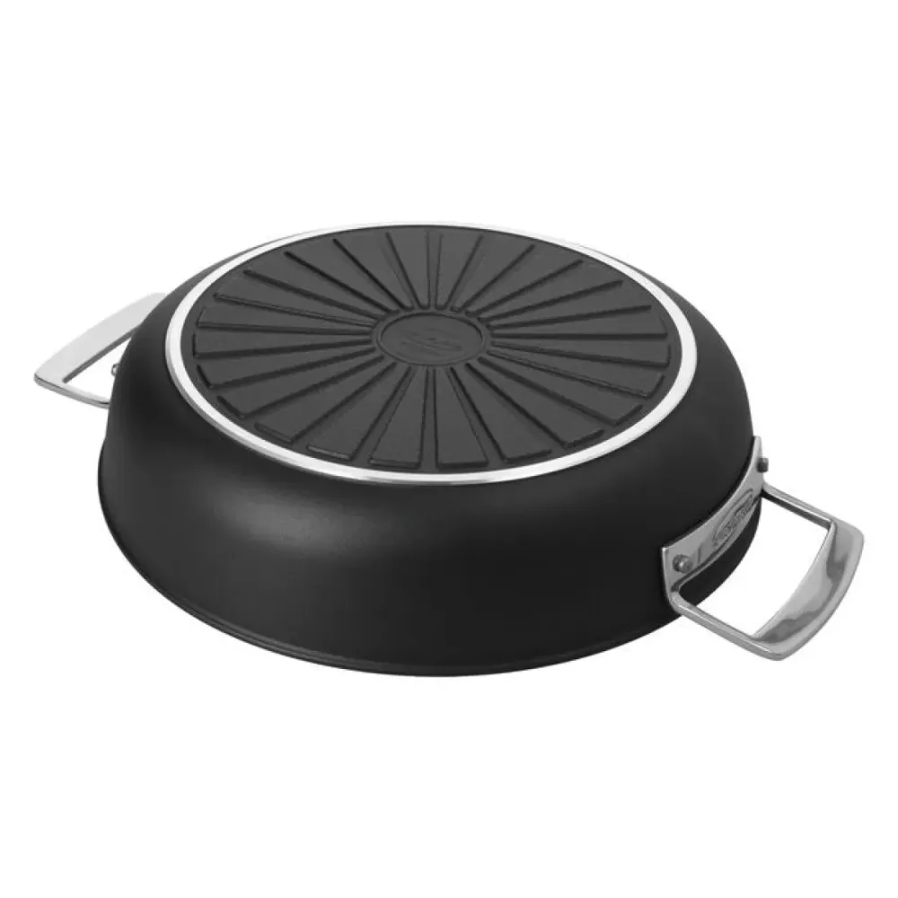 Alu Pro 5 Ceraforce Lage Hapjespan met Deksel 28 cm Demeyere