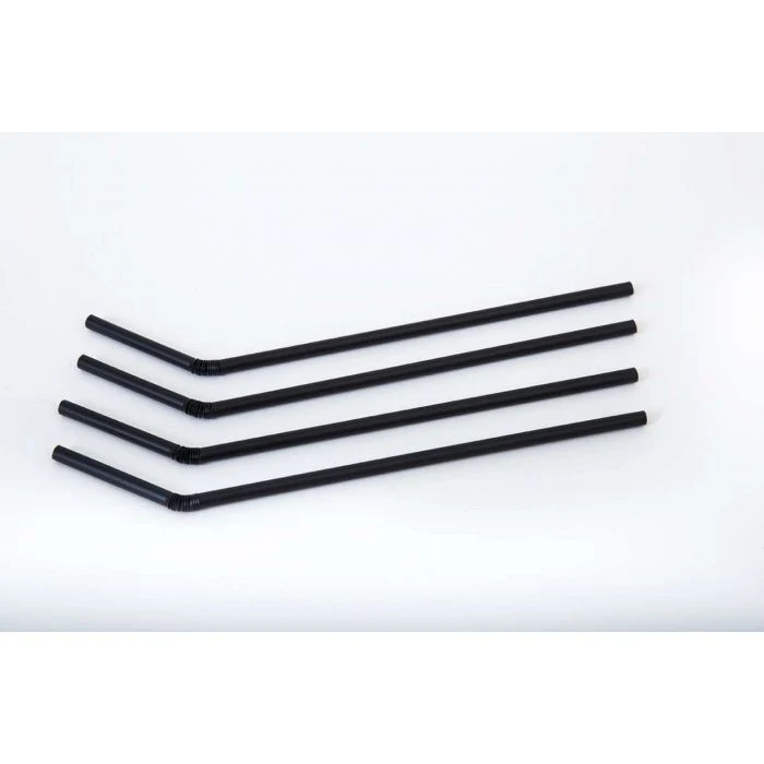 Drinkrietjes karton zwart flex 250st -