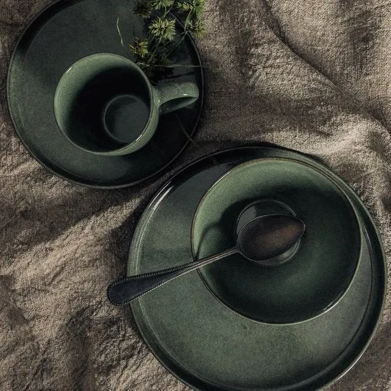 Dutch Rose Serenity Set 4 Platte borden 18,5 cm Groen Groen Aardewerk