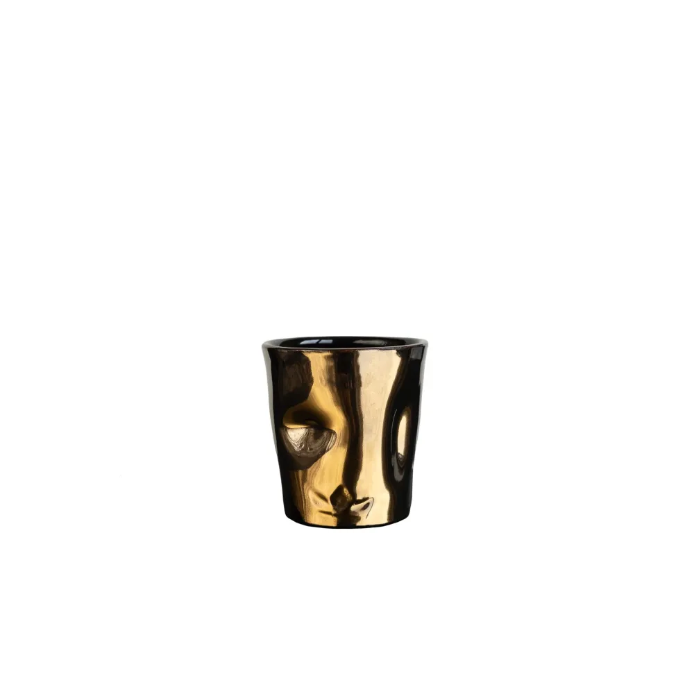 Dutchdeluxes - Luxe - Gehard aardewerk - Mok - Theekop - Koffiekop - Goud-platimum