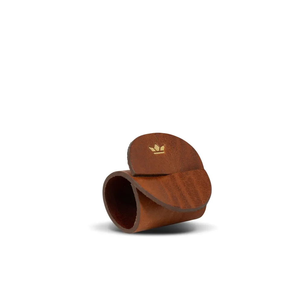 Dutchdeluxes - Luxe - Volnerf leer - Handgemaakt - Servetringen - 4 stuks - Vintage Cognac