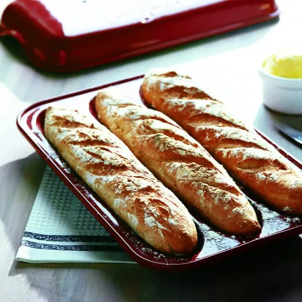 Emile Henry Broodbakvorm voor 3 baguettes Grand Cru - 36.5 x 23 x 10 cm
