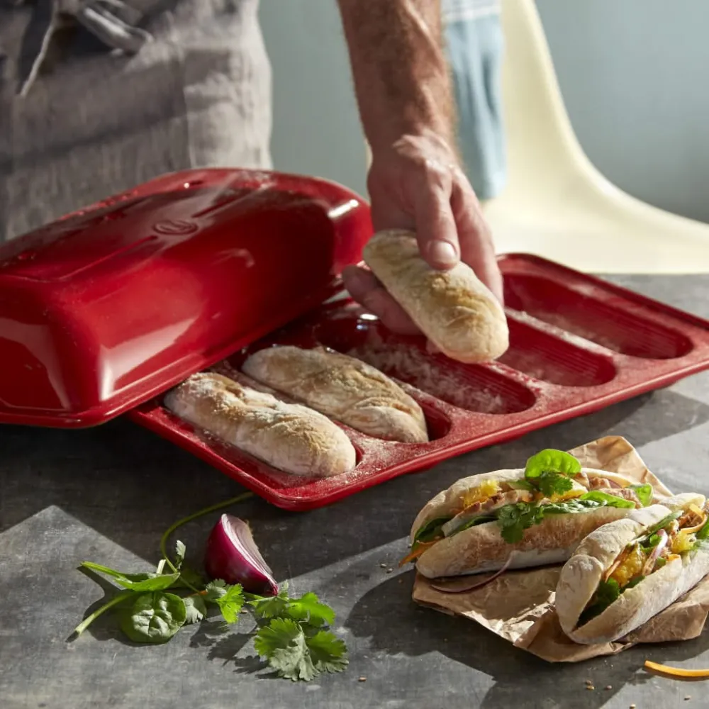 Emile Henry Broodbakvorm voor 5 mini baguettes Grand Cru - 36 x 23 x 10.5 cm