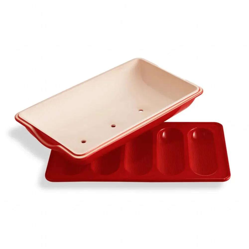 Emile Henry Broodbakvorm voor 5 mini baguettes Grand Cru - 36 x 23 x 10.5 cm