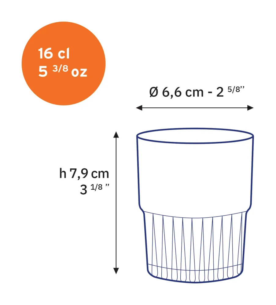 Empilable - Glas Transparant 16 cl (set van 4)