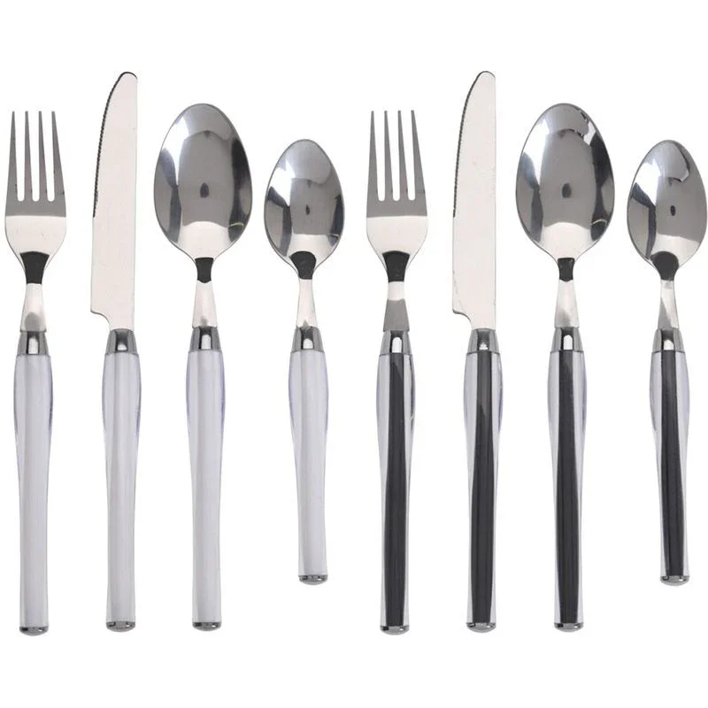 Excellent Houseware Bestekset 24-Dlg - Rvs - Wit Zwart