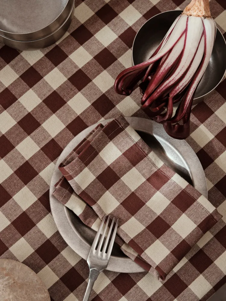Bothy Check Tablecloth - Cinnamon/Grey Green Ferm Living - COM