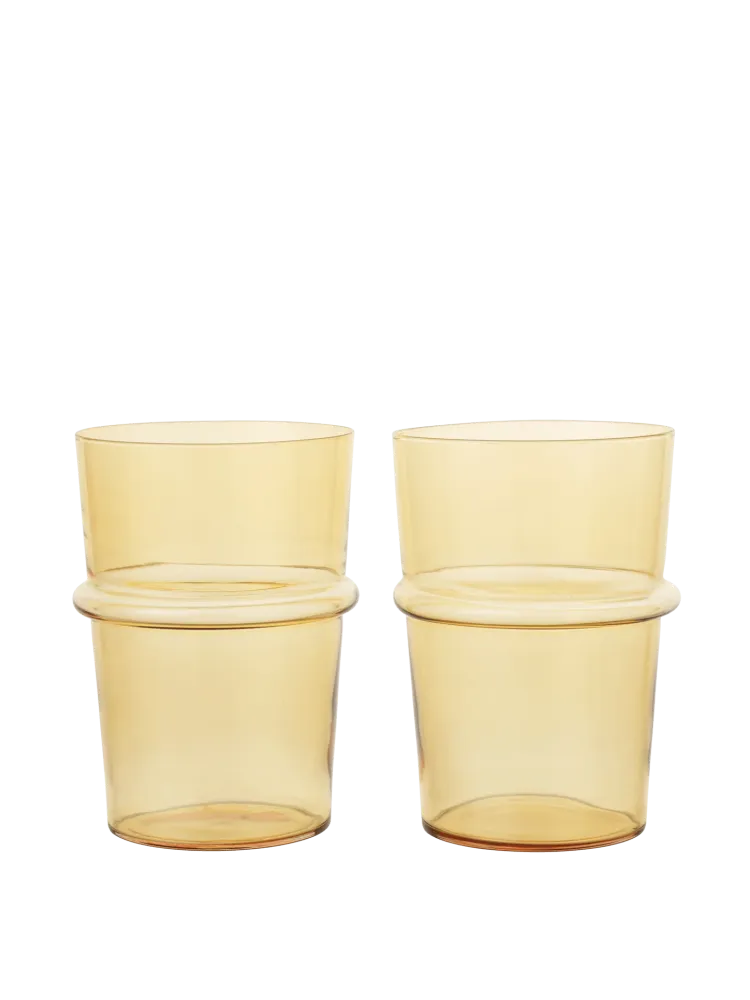 Boya Tall Glasses - Set 2 - Yellow Ferm Living - COM