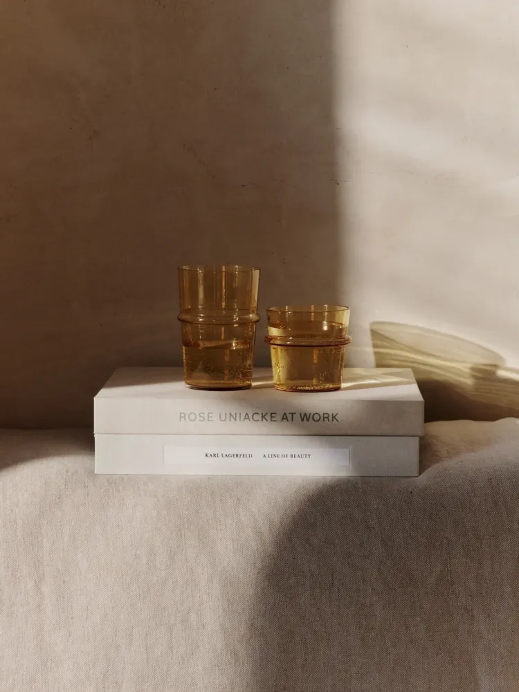 Boya Tall Glasses - Set 2 - Yellow Ferm Living - COM