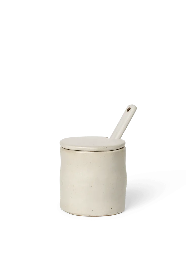 Flow Jar Spoon - Off-White Speckle Ferm Living - COM