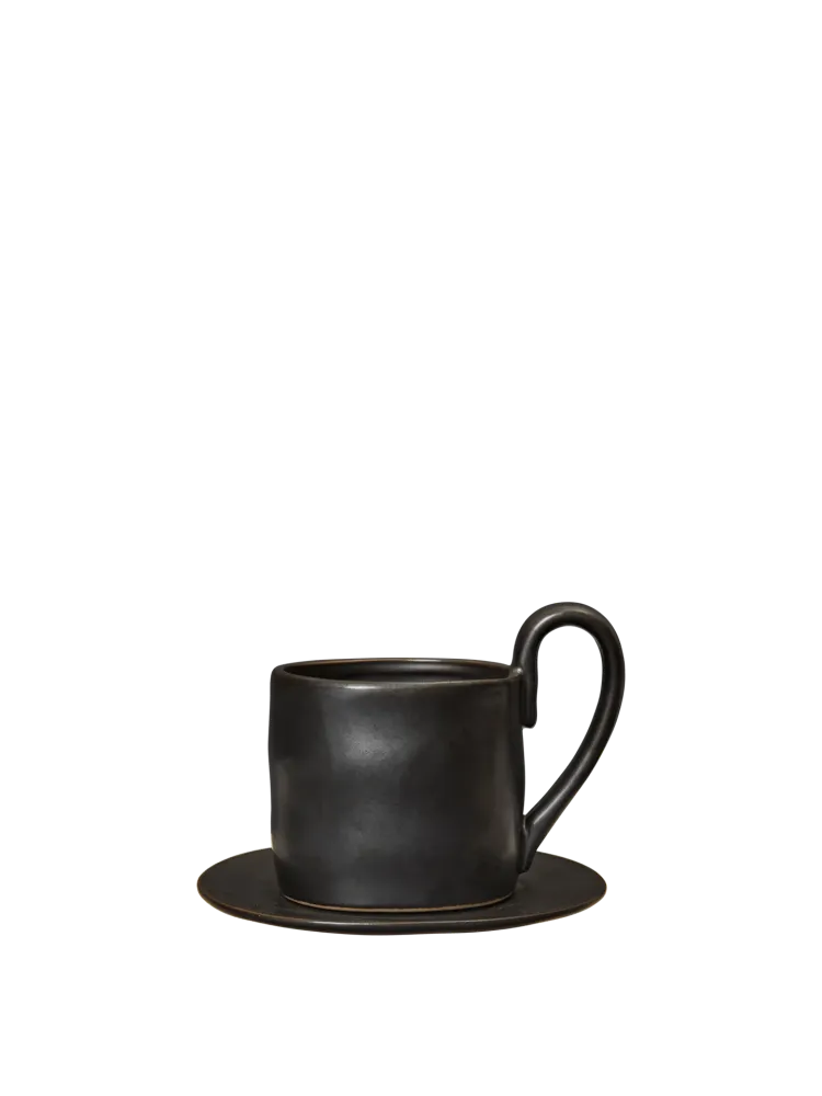 Flow Mug Saucer - Black Ferm Living - COM