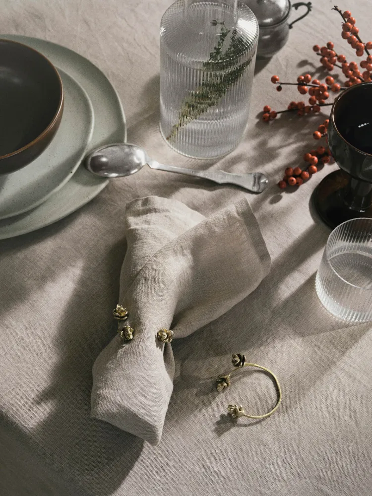 Forest Napkin Rings - Set 4 - Brass Ferm Living - COM
