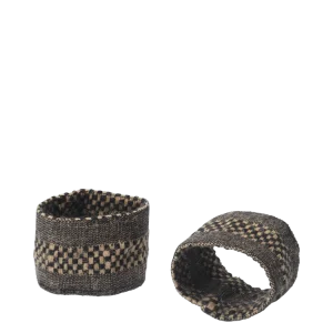 Gather Napkin Rings - Set 2 - Black/Natural Ferm Living - COM
