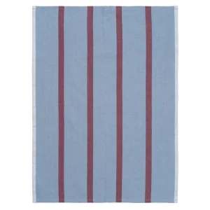 Hale Tea Towel - Faded Blue/Burgundy Ferm Living - COM