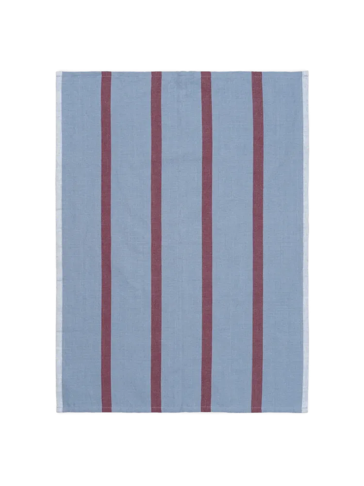 Hale Tea Towel - Faded Blue/Burgundy Ferm Living - COM