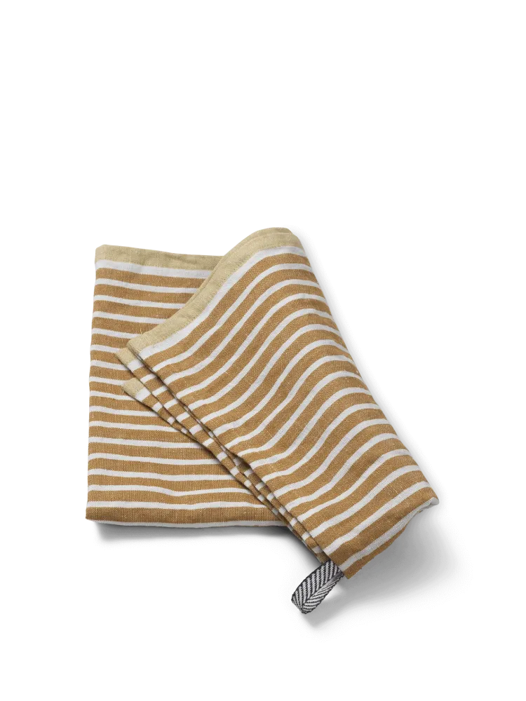 Hale Tea Towel - Golden Brown/Silver Fern Ferm Living - COM