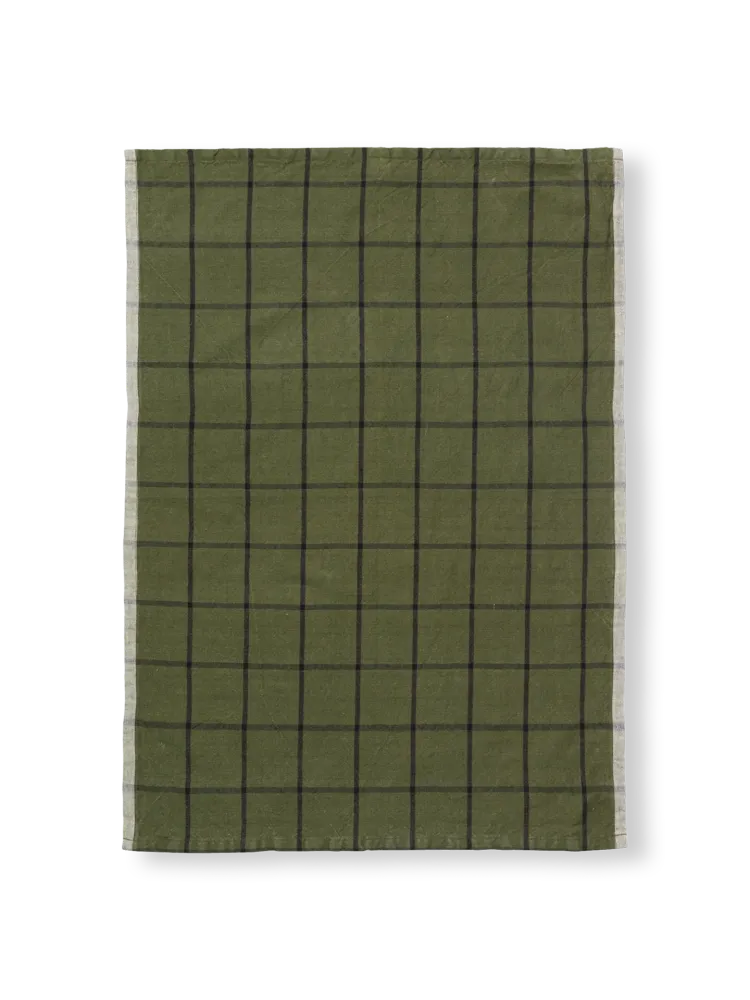 Hale Tea Towel - Green/Black Ferm Living - COM