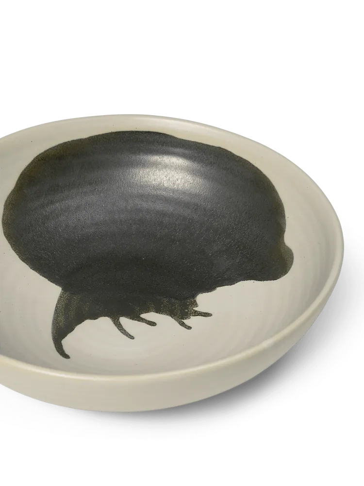 Omhu Bowl - Large - Off-White/Charcoal Ferm Living - COM