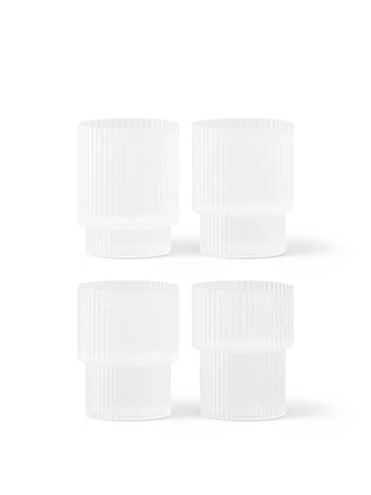 Ripple Glasses - Set 4 - Frosted Ferm Living - COM