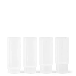 Ripple Long Drink Glasses - Set 4 - Frosted Ferm Living - COM