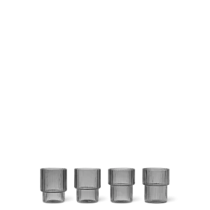 Ripple Small Glasses - Set 4 - Smoked Grey Ferm Living - COM