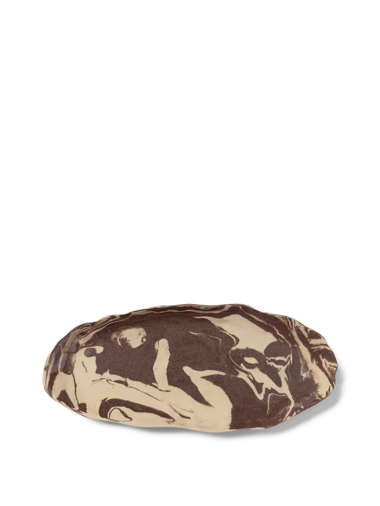 Ryu Platter - 37 - Sand/Brown Ferm Living - COM