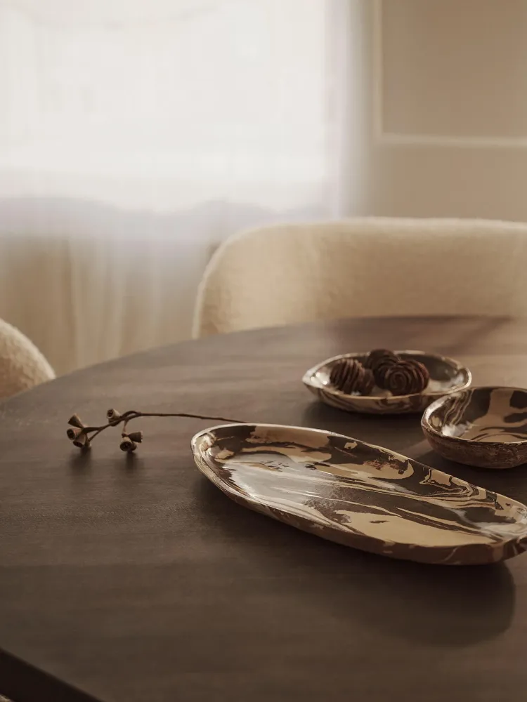 Ryu Platter - 37 - Sand/Brown Ferm Living - COM