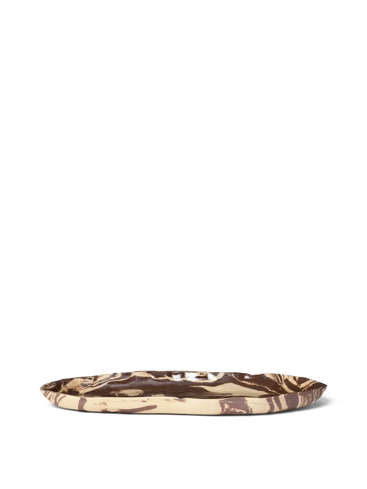 Ryu Platter - 37 - Sand/Brown Ferm Living - COM