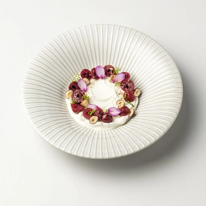 F2D | Diep bord 26/10xH5,5cm gestreept white Brass 2/box Fine Dining & Living
