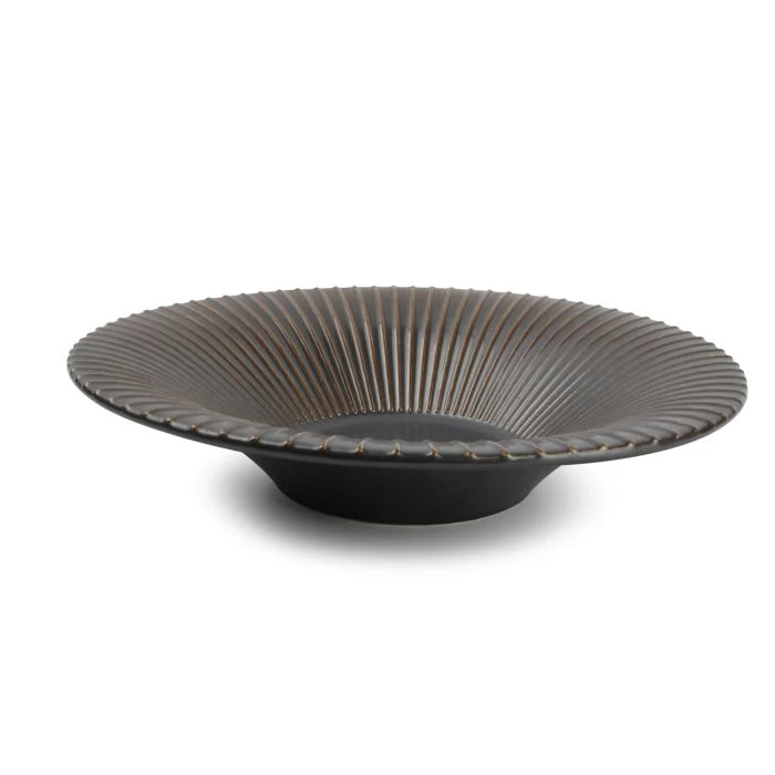 F2D | Diep bord 26xH5,5cm gestreept silver Brass 2/box Fine Dining & Living