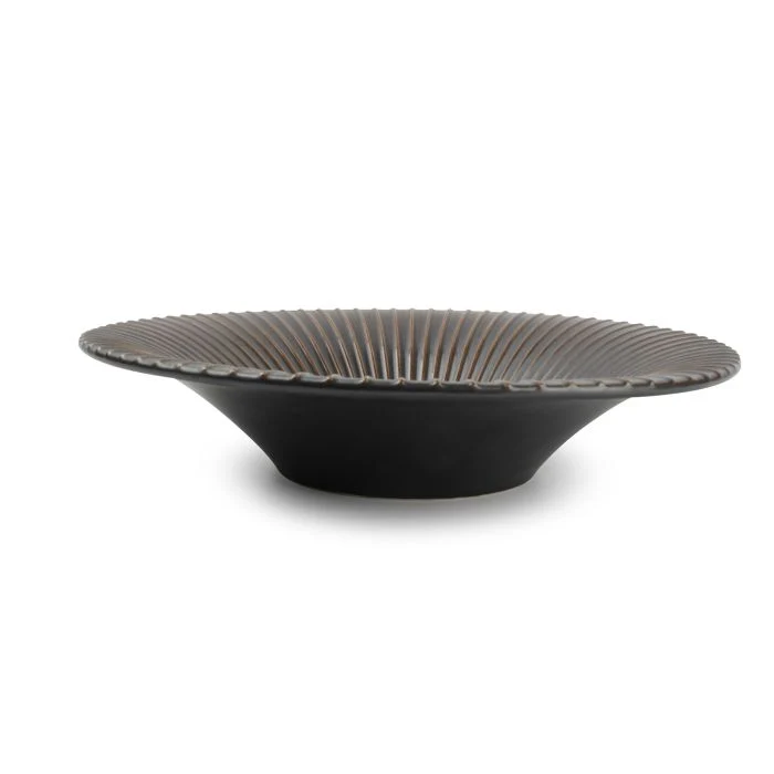F2D | Diep bord 26xH5,5cm gestreept silver Brass 2/box Fine Dining & Living