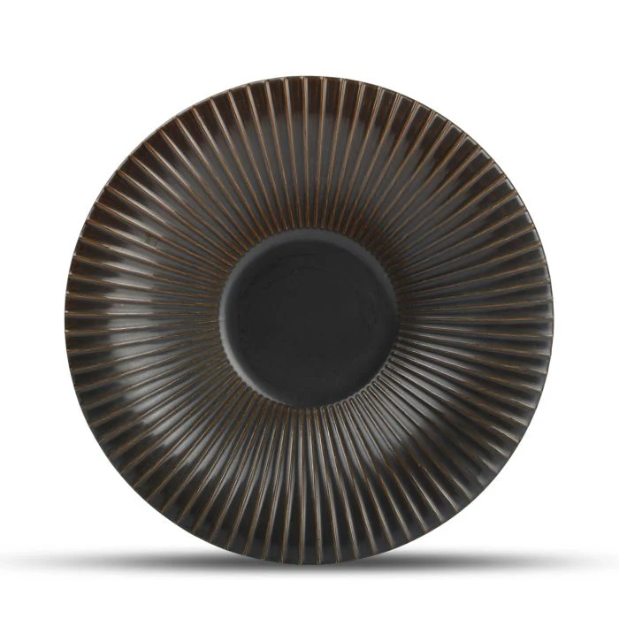 F2D | Diep bord 26xH5,5cm gestreept silver Brass 2/box Fine Dining & Living