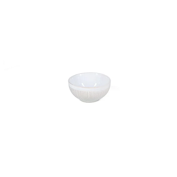 F2D | Kom 11,5xH5,5cm gestreept white Brass 4/box Fine Dining & Living