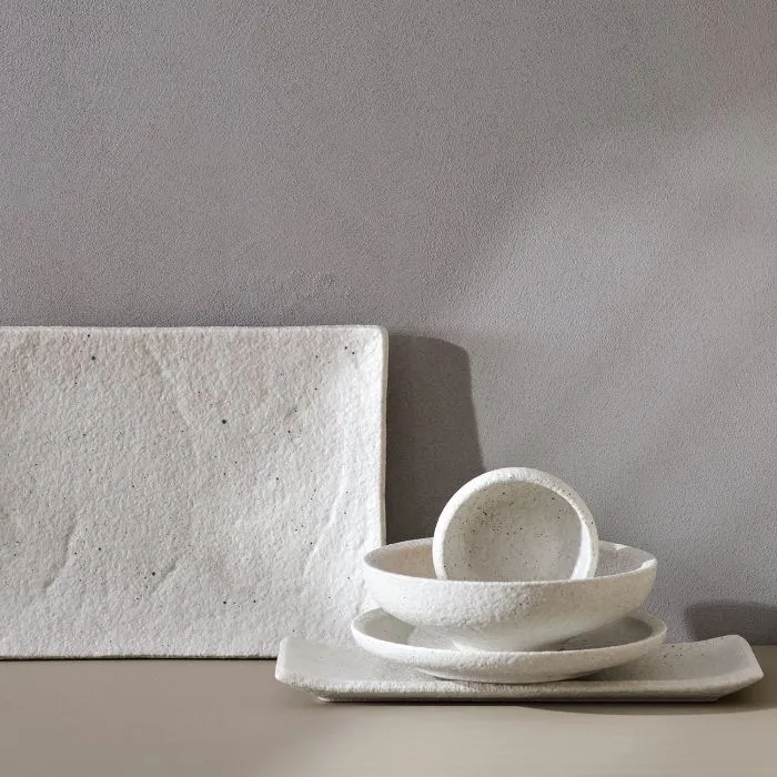 F2D | Serveerschaal 31x21xH3cm chalk white Calca 4/box Fine Dining & Living