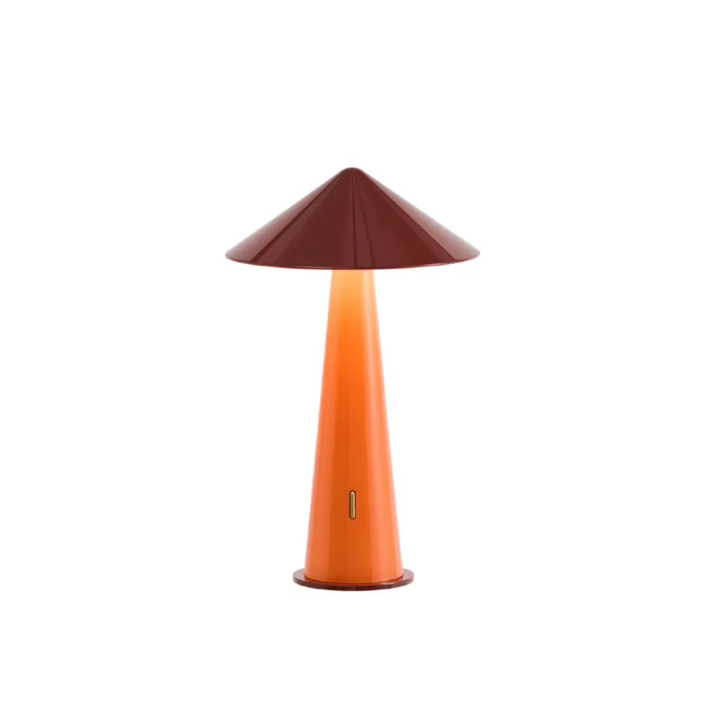 Fine Lumens Tipsy Lamp LED Oplaadbaar Rustiek Rood Oranje