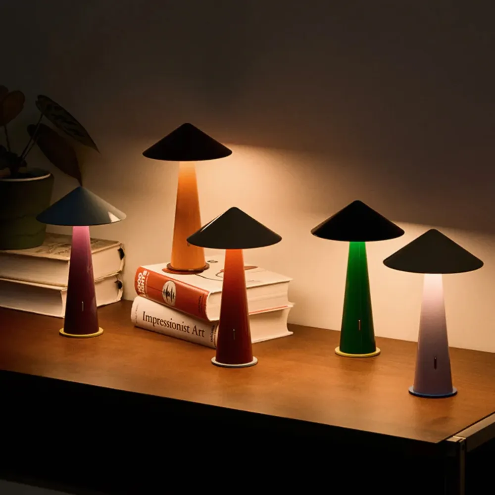 Fine Lumens Tipsy Lamp LED Oplaadbaar Rustiek Rood Oranje