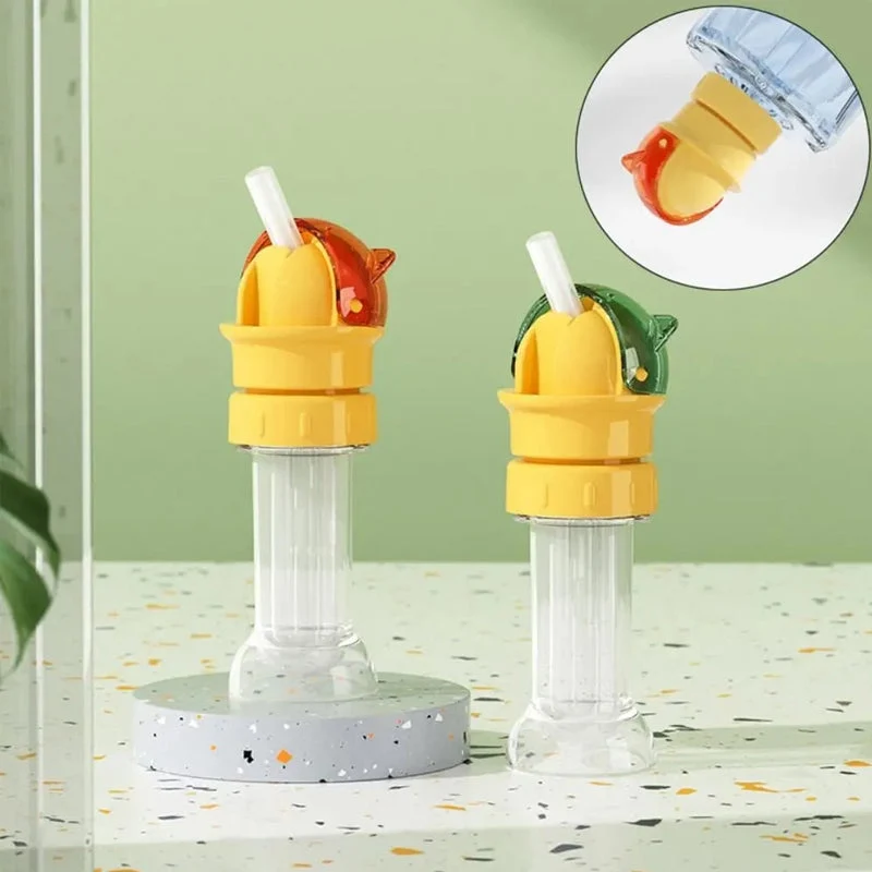 Herbruikbare kinderdrank-waterfles met rietje finebay.nl