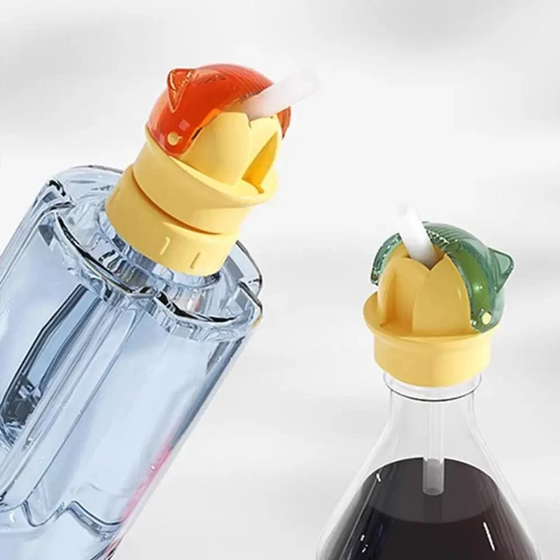 Herbruikbare kinderdrank-waterfles met rietje finebay.nl